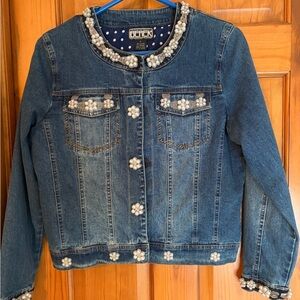 Berek Blue Jean Jacket with Pearl Accents . So Fashionable!!